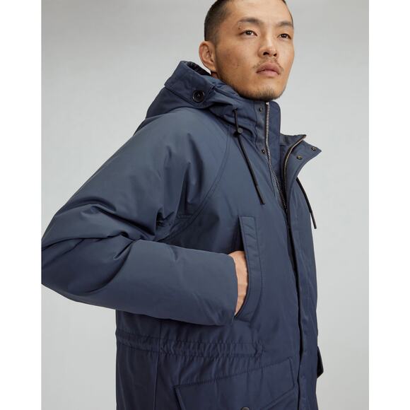 Everlane The ReNew Long Parka Coat India Ink Men's Size Small NWT Primaloft - Picture 2 of 16